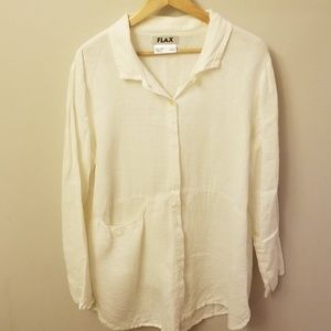 Off white flax womens top